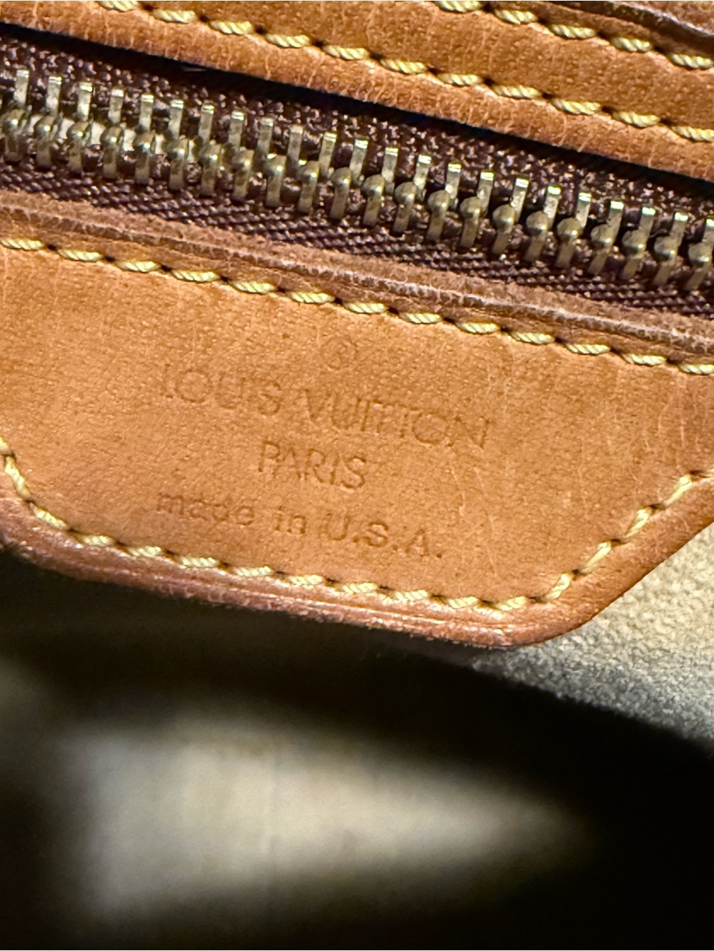 Louis Vuitton Monogram Canvas Shoulder Bag with Tan Handle - Picture 9 of 9